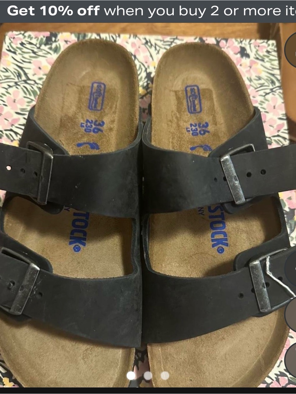 Birkenstock Black Two-Strap Slide Sandals